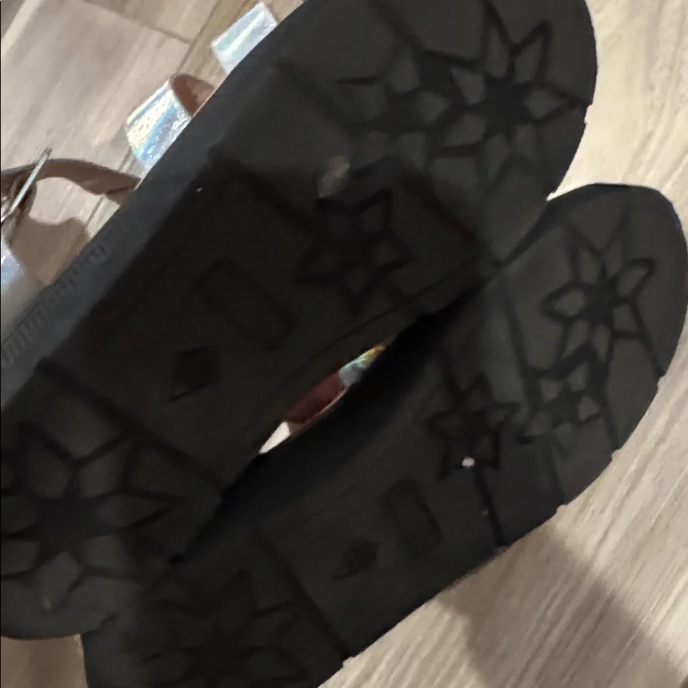 Girls Holographic Strappy Sandals